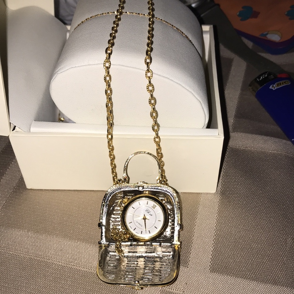 Unique Piece - Purse Necklace with Clock Inside